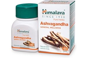 Himalaya Ashvagandha General Wellness Tablets | Stress Relief | Rejuvenates Mind & Body - 60 Tablets