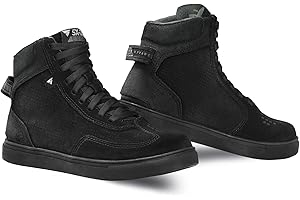 SHIMA SX-2 EVO LADY Scarpe Moto Donna | Stivali Moto in Pelle, Traspirante, Rinforzato con Supporto della Caviglia, Suola Antiscivolo, Impugnatura per il Cambio di Marcia (Nero, 38)