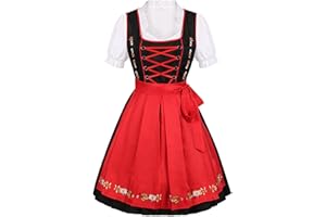 Foweknow Dirndl Damen Dirndelkleider Oktoberfest Damen Outfit Dirndl Midi Dirndl Lang Grosse Grössen Dirndlbluse Oktoberfest Kostüm Vintage Elegante Partykleid Cocktailkleid Abendkleid