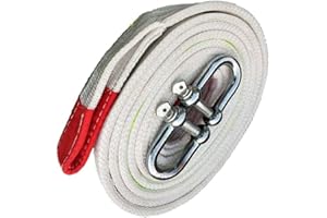 ZZDZW 5-10M Towing Rope With Metal Hooks, 5/8/10/15/20/25 Tons High Strength Nylon Tow Strap, Recovery Tow Rope Cable With Steel Forged Hooks, Heavy Duty Straps For Winch Trailers Cars ( Size : 9m(15T) )