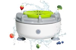 AUOQZ Fruit and Vegetable Spinner Washing Portable Fruit and Veg Cleaning Machine Salad Washer Spinner Kitchen Fruit Cleaner Device with Rotation & Vibration & Purification Functions