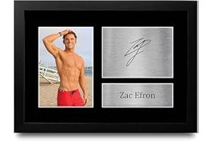 HWC Trading FR A4 Zac Efron Baywatch Cadeaux Imprimé Signé Autographe Photo pour les fans d’émissions de télévision - A4 Encadré