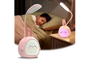 AEUZWR Lampe de Bureau LED, lampe de bureau rose, lampe bureau fille, Lampe de Bureau pour Enfant, lampe de bureau led rechargeable, Cadeau pour Enfants, Garçons, Filles, Amis