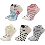 Girls Kids Ankle Socks Cotton: Children Novelty Unicorn Funny Cute Animal Pattern Trainer Socks 2-11 Years old 5 Pairs