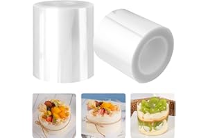 Fyfjur Rodoide Transparent Patisserie, 2 Pièces Rhodoid Patisserie 6cmx10m, Colliers à Gâteau pour la Cuisson, Rouleau DAcétate pour la Décoration de Gâteaux, la Pâtisserie et la Mousse au Chocolat