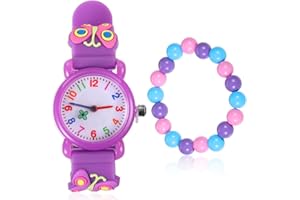 ertlutw Kinder Uhr, 3D Cute Cartoon Uhr, Kinder Uhren für Mädchen ab 3-10 Jahre, Armbanduhr für Kinder Jungen und Mädchen, Digitale Kinderuhr, Analog Quarzuhr, Teaching Handgelenk Uhren mit Silikon