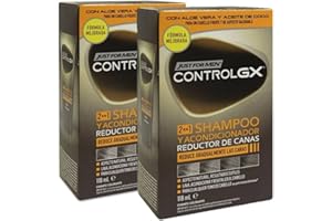 PROMOO Just for men Control GX, Grey Reducing 2-in-1 Shampoo & Conditioner für graues Haar, neue verbesserte Formel – alle Farbtöne, 118 ml - 2er Pack
