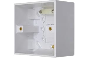 A1 ELECTRICS A1ELECTRICS.COM 47mm Back Box 1 Gang Deep Surface Pattress Backbox with Earth Terminal and Cord Grip for Shaver Socket, Shower Pull Switch, Cooker Switch (1)