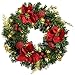 Produktbild WeRChristmas Kranz, Weihnachtsdekoration, beleuchtet, mit 20 warmweißen LED-Lichtern, Rot/Gold, 60 cm