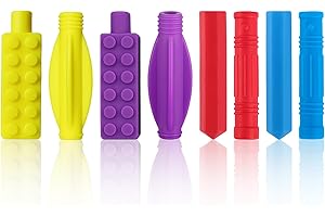 RUIOMII Silikonowe nakładki na ołówki do żucia, sensoryczne do żucia, dla osób z autyzmem, ADHD, motoryką jamy ustnej, dla dzieci i dorosłych, 8 szt