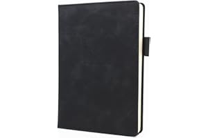 Earning Power A5 Ruled Notebook Journal 360 Page with Pen Loop, Hardcover Writing Notebooks, Perfect for Office Home School Business Writing and Composition (Black, A5)