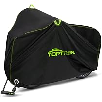 Housse De Vélo FSGRICH 210T – Imperméable, Résistante, Avec Trou De Serrure, Bandes Réfléchissantes – 200x110x70 Cm