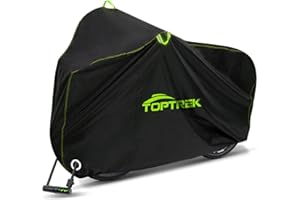 toptrek Plandeka na rower, wodoszczelna, tkanina Oxford 210D, odporna na warunki atmosferyczne, 200 x 110 x 70 cm, wysokiej jakości plandeka na rower, z oczkami i workiem