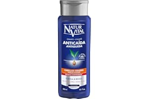 NaturVital - Champú Anticaída para Pelo Graso, Sin Parabenos ni Siliconas, Previene la Caída del Cabello, Champú Natural Fortificante, para Hombres y Mujeres, 250ml
