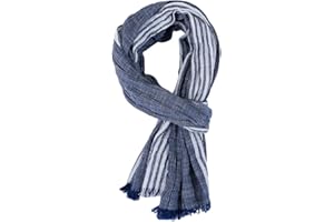 REHJJDFD Men Striped Cotton Linen Scarf Male Warm Tassel Scarves Shawl