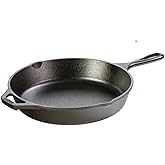 Lodge Pre-Seasoned Cast Iron Skillet for Indoor and Outdoor Use. Induction Frying Pan. Oven, Grill and Metal Utensil Safe Ski