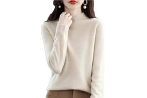 CUSON Cashmere Sweaters for Women, 100% Cashmere Long Sleeve Crew Neck Soft Warm Pullover Knit Jumpers