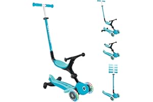 Globber - GO•UP Active Lights 360 - Trottinette évolutive 3 Roues avec siège et Module 360, pour Les Enfants de 15 Mois à 6 Ans