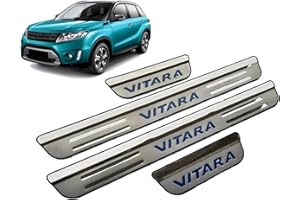 SANQIUTOU Auto Einstiegsleisten Schutz für Suzuki Vitara 2015-2022 2023 2024, TüRschweller Schutz Leisten Schwellerleisten Interieur Ladekantenschutz Edelstahl Material, 4 Stück,Blue