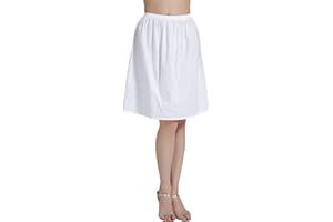 BEAUTELICATE Femme Jupon Lingerie sous-Jupe Robe Coton Blanc Noir Ivoire Court Mi-Long pour Marige Fille