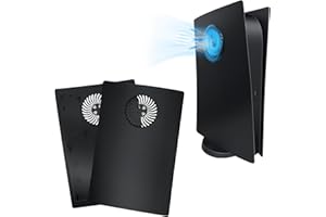 Mcbazel Faceplates with Cooling Vents for Playstation 5 Digital Edition,Replacement Face Plate Side Plates for PS5 Digital Edition,Faceplate Cover Plates for PS5 Digital-Black(Not for PS5 Slim/Pro)