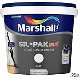 Marshall Sil-Pak Plus Silikonlu Mat İ&ccedil; Cephe Duvar Boyası, Modern Gri, G&uuml;&ccedil;l&uuml; &Ccedil;izilme Direnci 866UGURYAPI252