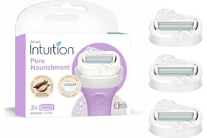 Intuition Pure Nourishment Razor Refill Cartridges for Women Smooth Shaving and Skin Conditioning with Coconut Milk and Almond Oil Moisturizing Formula for Daily Grooming 3 Cartridges