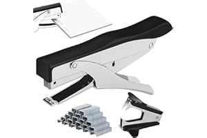 BAIFULAI Pinzatrice per ufficio, risparmio di lavoro con 5000 punti metallici e rimuovi punti, capacità 35 fogli, cucitrice grande, pinzatrice a mano, per ufficio, scuola, casa, scrivania, accessori