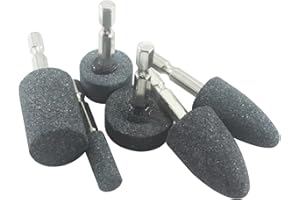 Luo ke 6 Pcs Rotary Grinding Stone, 1/4'' Hex Shank Abrasive Stone Mounted Grinding Point for Rotary Tool Drill