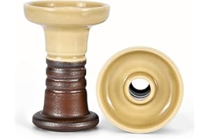 Kitosun Narghile Ciotola per Narghilè Phunnel Testa Shisha Venus Hookah Bowl–Ciotola in Terracotta Vetrata con Bordo Compatibile con HMD Provost,Hookah Shisha Gusti 20 Grammo(ferro ossidato)