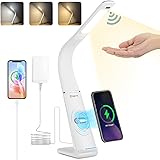 rigors Smart Gesture Sensor Lampada da Scrivania, 3 modalità di illuminazione und Dimmerazione continua, 10W Ricarica wireles