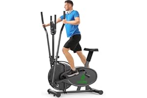 NEEZEE Cross Trainer, 2 in 1 Elliptical Cross Trainers with LCD Monitor, Upgraded Adjustable Resistance, Max Weight 265LBS, Exercise Machine Cross Trainer for Home Gym