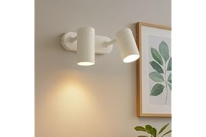 MAZZOLA LUCE Applique lampada con faretti da parete due luci bianco gu10 led direzionali orientabili per interni