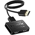 HDMI Splitter 1 In 2 Out, HDMI Splitter for Dual Monitors with 3.9FT hdmi Cable【Not Extend, Just Duplicate/Mirror Screens】1x2 Hdmi splitter 1 to 2 Amplifier for 4K@30HZ Full HD 1080P 3D