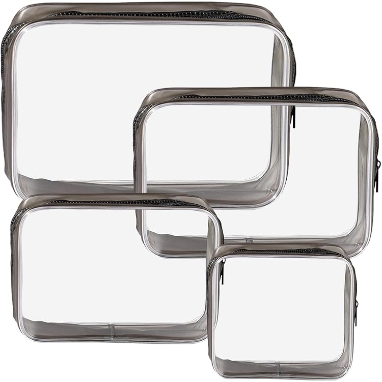 Lot De 3 Pochettes De Rangement Transparentes En Nylon | Fermeture éclair, Dimensions 21x12 Cm | Pour Fournitures, Cosmétiques, Accessoires - 11