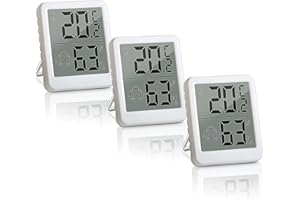 MOLCZOV Termometro igrometro digitale, confezione da 3 termometri interni per misurare umidità, mini monitor di temperatura e umidità per stanze, alta precisione per serra, rettili,botticelle,cantina,ufficio