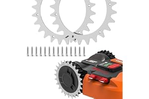 TRUSTLIONTEK Robot cortacésped de acero inoxidable con puntas para mejorar la tracción, compatible con robot cortacésped Worx Landroid L, tamaño de la rueda 225 mm