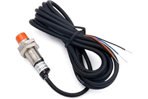 Heschen Interruttore sensore di prossimità induttivo PR12-4DP tipo cilindrico, rilevamento 4mm, M12 rotondo, 12-24VDC 3 fili, non schermato, PNP NO (normalmente aperto) CE