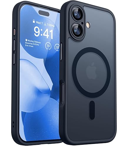 TOCOL voor iPhone 17 Case Compatibel met MagSafe, Volledige Camerabescherming, Schokbestendig Anti-vingerafdruk Anti-slip Hoesje Dunne Translucente Matte Backcover 6,3-Inch, Lichtblauw