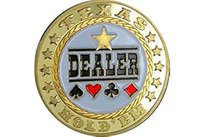 POKEO Fa. Wessel Pokerguard Poker Card Guard Dealer placcato in vero oro, accessorio da poker