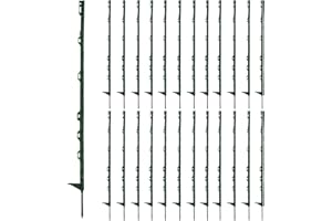 COSDACE 25Pcs Electric Fence Posts, 4FT/122CM Portable Garden Fence Post Temporary Electric Fences Plastic Fence Posts Ideal for Paddock Fencing Grazing Livestock Control Horse Cattle Sheep (Green)