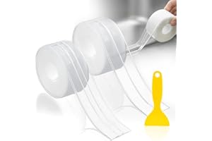 ELNLE Miękka listwa przypodłogowa, samoprzylepna, wodoszczelna, przezroczysta taśma uszczelniająca do wanny, PCW, samoprzylepna, taśma do fug do kuchni, łazienki, toalety (dostawa losowa)