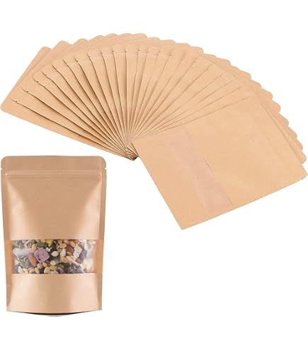 Sample Bags 100 Small Kraft Seed Envelopes With Windows - Resealable ...