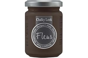 FLEUR DESIGNER'S PAINT | Pittura ad Acqua, Effetto Gesso Naturale, Extra Opaca, Fleur Chalky F18, Colore Burnt Umber, Made in Italy, Formato da 130 ml