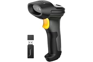 Inateck Bezprzewodowy skaner kodów kreskowych 1D, Bluetooth, odległość transmisji 400 m, bateria 2600 mAh, skanowanie kodów kreskowych, Pro 7