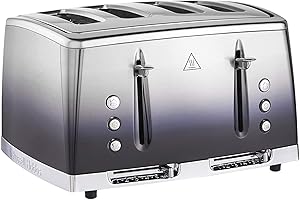 Russell Hobbs 4 Slice Eclipse Toaster with faster toasting technology (Independent slots, Lift & look, 6 Browning levels, Frozen/Cancel/Reheat with indicator lights, 850W, Midnight Blue) 25141