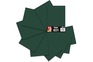 DIN A4 ark 30 x 21 cm 621/631 plotterfolie vinyl, bilfolie (060 mörkgrön, set om 10, 631 matt)