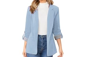 L9WEI Bléiser entallado para mujer, para otoño e invierno, elegante, de vestir, con solapa, diseño monocromático, mangas largas, chaquetas y trajes de negocios