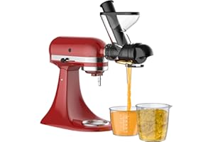 ‎GVODE Entsafteraufsatz für KitchenAid Standmixer, Entsafter für Kaltpressen, Entsafteraufsatz mit doppeltem Einfüllschacht, Entsafteraufsatz für KitchenAid