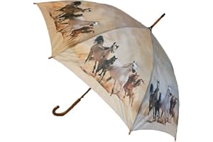 PIA INTERNATIONAL Regenschirm Pferde mit Holzgriff, Automatikschirm, Stockschirm, Schirm, Tiere, Pferd, Wildpferde, Pony